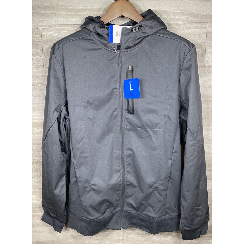 Mondetta Softshell Jacket Mens Large Full Zip Hooded Outdoor Project Gray NWT